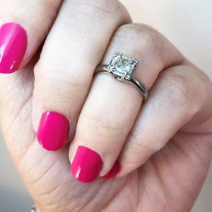 Vintage 14kt White Gold Diamond Engagement Ring